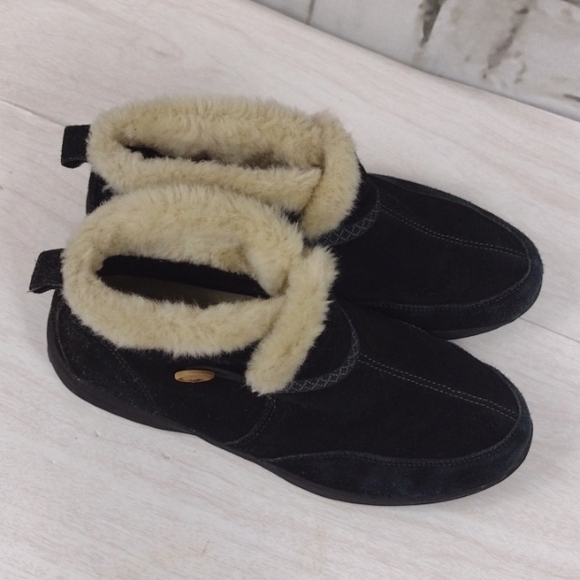 Easy Spirit Fur Trim Slip On Black Size 9.5 - Picture 5 of 7